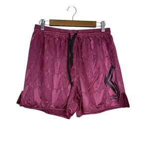 Vintage Umbro Soccer Shorts Burgundy Nylon Made in USA‎ Deadstock Mens XL